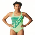 Adidas Women's Graphic Clubline One Piece Swimsuit, Solar Green, 16 Size