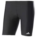 Adidas Men's Fitness Training 3 Stripe Swim Jammer, Black/White, 16 Size