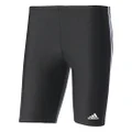 Adidas Men's Fitness Training 3 Stripe Swim Jammer, Black/White, 10 Size