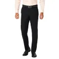 Haggar Mens HD00660 J.m Stretch Superflex Waist Slim Fit Flat Front Dress Pant Casual Pants - Black - 32W x 29L