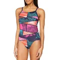 Adidas Women's Parley Performance All-Over Print INF+P Swimsuit, Noble Ink/Blue/Pink, 14 Size