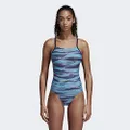 adidas DH2414 Girl's Fitness Parley Infinitex 1 Piece All Over Print Swimsuit, Size 34/14 Years