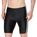 adidas Men's Fitness 3-Stripe Swim Trunk, Black/White, X-Small