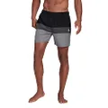 adidas Men's Short-Length Colorblock Swim Shorts, Black/Grey Three, Large