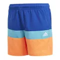 adidas Boy's Colourblock Swim Shorts, Royal Blue/Screaming Orange, 9-10 Years Size