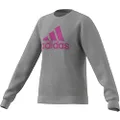 adidas Sportswear Essentials Big Logo Cotton Sweatshirt, Grey, 7-8 Years