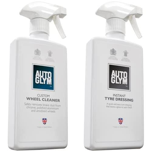 Autoglym wheel and tyre bundle. Clean with Custom Wheel Cleaner gloss with Instant Tyre Dressing.