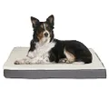 PETMAKER Orthopedic Dog Bed - 2-Layer 36x27-Inch Memory Foam Pet Mattress with Machine-Washable Sherpa Cover for Large Dogs up to 65lbs (Gray)