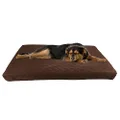 PETMAKER Waterproof Dog Bed - 2-Layer Memory Foam Pet Pad with Removable Machine Wash Cover - 44x35 Crate Mat for Dogs and Puppies by (Brown)