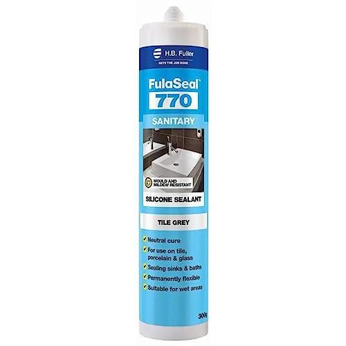 HB Fuller FulaSeal 770 Sanitary Silicone Sealant, Tile Grey, 400 g