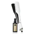 ghd Duet Style Bundle, 2-in-1 Hot Air Styler and Sleek Talker heat protection styling oil, White