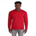 Jerzees Men's Long Sleeve Polo Shirts, SpotShield Stain Resistant, Sizes S-2X, True Red, Small