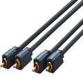 Clicktronic Male to Male Cinch Coaxial Stereo Audio RCA Cable, Black, 15 Metre Length