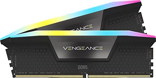 CORSAIR Vengeance RGB DDR5 RAM 32GB (2x16GB) Up to 6000MHz C30-36-36-76 1.4V Intel XMP 3.0 Desktop Computer Memory - Black