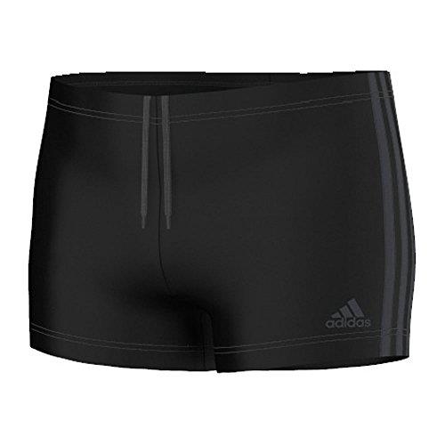 Adidas Men's 3-Stripes Swim Boxer, Black/Dark Grey, 22 Size