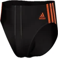 Adidas Men's 3-Stripes Swim Trunk, Black/Orange, 14 Size