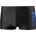 adidas Men's Fitness Graphic Swim Boxers, Black/Blue, 14 Size