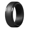 ThunderFit Silicone Rings for Men - Singles Pack Rubber Wedding Bands (Black, 10.5-11 (20.6mm))