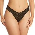 Hanky Panky Women's Signature Lace Low Rise Thong Panty, Black, One Size