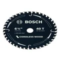 Bosch Accessories 1x Cordless Wood Circular Saw Blade (for Soft & Solid Wood Materials, Ø 165 mm - 6 1/2 inch, Bore 20 mm, 40 Teeth, +2x Reduction Rings, Table Saws from Most Brands)
