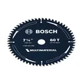 Bosch 1x Multi Material Circular Saw Blade (for Metal, Plastics, Wood, Ø 184 mm - 7 1/4 inch, 60 Teeth, Bore 20 mm, + Reduction Rings, Professional Accessories for Circular Saws from Most Brands)