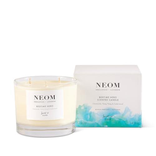 NEOM- Bedtime Hero Scented Candle, 3 Wick | Chamomile & Ylang Ylang | Essential Oil Aromatherapy Candle | Scent to Sleep
