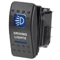 Narva 20 Amp 12V Blue LED Illuminated off/On Rocker Switch with Driving Lights Symbol