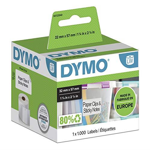 Dymo LW Multi-Purpose Labels, 32mm x 57mm, Roll of 1000 Easy-Peel Labels, Self-Adhesive, for LabelWriter Label Makers, Authentic