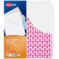 Avery Plastic 5-Tab Binder Dividers with Pockets, Insertable Clear Big Tabs, Assorted Designs, 36 Sets (07708)