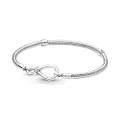 Pandora Moments Infinity Knot Snake Chain Bracelet, 23 cm, Sterling Silver, No Gemstone