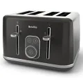 Breville Aura 4 Slice Toaster | Touch Control Panel | Extra High Lift | Variable Width Slots | Shimmer Grey [VTR020], 1 Pack