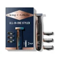 King C. Gillette Men's All-in-One Styler Cordless Stubble Trimmer with 4D Blade and 3 Interchangeable Combs, Waterproof, Beard Trimmer, Beard Care, One Blade Lasts 6 Months