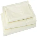 Tommy Hilfiger Signature Solid Sheeting 200 TC Set of 3 Sheet Set - 1 Flat Sheet, 1 Fitted Sheet & 1 Pillowcase, Twin XL Size, 100% Cotton (Marsh Mellow), White