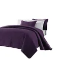 Chezmoi Collection Austin 3-Piece Oversized Bedspread Coverlet Set (King, Purple)