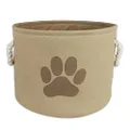Bone Dry Pet Storage Collection Collapsible Bin, Small Round, Taupe