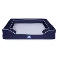 Sealy Lux Pet Dog Bed | Quad Layer Technology with Memory Foam, Orthopedic Foam, and Cooling Energy Gel. Machine Washable Cover. Extra Large, Navy