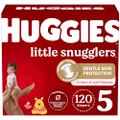 Huggies Little Snugglers Baby Diapers, Size 5 (fits 27+ lb.), 120 Ct, Economy Plus Pack (Packaging May Vary)