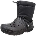 Crocs Unisex Men's and Women's Classic Lined Neo Puff Winter Boots Snow, Black/Black, 8 US