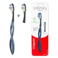 Colgate Infinity Deep Clean Manual Toothbrush Starter Kit, Soft Bristles Replaceable Head, Aluminium Handle