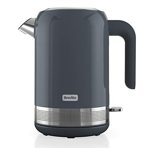 Breville High Gloss Electric Kettle | 1.7 Litre | 3kW Fast Boil | Grey Plastic with stainless steel accents[VKT154]