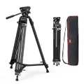 SmallRig Video Tripod System, 73" Heavy Duty Tripod with 360 Degree Fluid Head and Quick Release Plate for DSLR, Camcorder, Cameras-3751