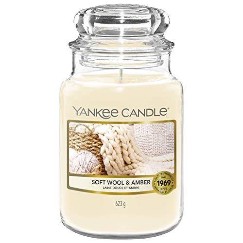 Yankee Candle Scented Candle | Soft Wool & Amber Large Jar Candle | Burn Time: up to 150 Hours | Perfect Gifts for Women