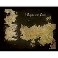 Game of Thrones (Westeros and Essos Antique Map) 30x40 cm Framed Print