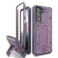 ArmadilloTek CaseBorne V Compatible with Samsung Galaxy S21 FE 5G Case (2022 Released), Full-Body Dual Layer Rugged Kickstand Case Screenless- Purple