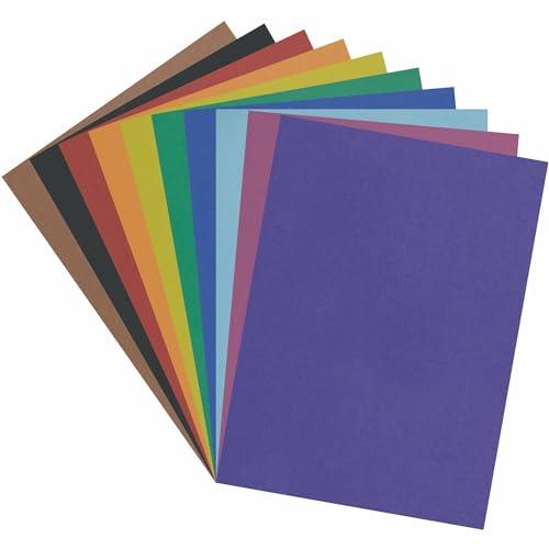 Pacon® PAC5487 4-Ply Railroad Board, 10 Assorted Colors, 22" x 28", 100 Sheets