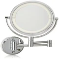 Jerdon HL88CLD 8.5-Inch LED Lighted Direct Wire Wall Mount Makeup Mirror with 8x Magnification, Chrome Finish