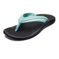 OluKai Ohana Women's Beach Sandals, Quick-Dry Flip-Flop Slides, Water Resistant, Wet Grip Soles & Compression Molded Footbed, Sea Glass/Black, 7