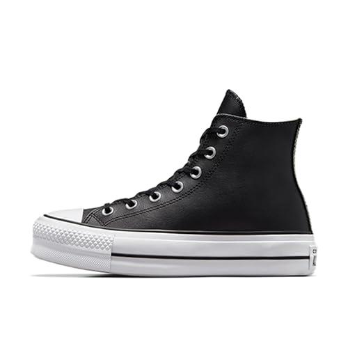 Converse Women's Chuck Taylor All Star Lift Clean Sneaker, Black/Black/White, 8.5