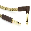 Fender Deluxe Series Instrument Cable, Straight/Angle, Tweed, 10ft