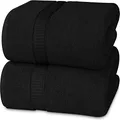 Utopia Towels - Luxurious Jumbo Bath Sheet 2 Piece - 600 GSM 100% Ring Spun Cotton Highly Absorbent and Quick Dry Extra Large Bath Towel - Super Soft Hotel Quality Towel (35 x 70 Inches, Black)